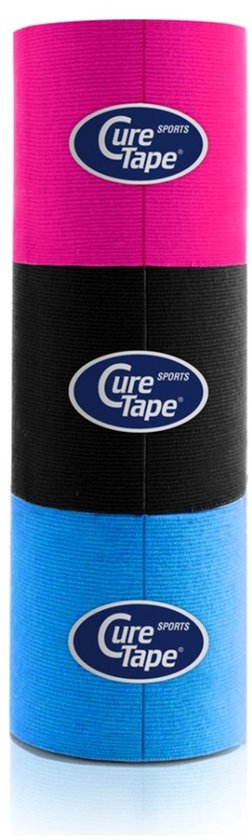 My CureTape Sports koker met drie rollen in kleuren